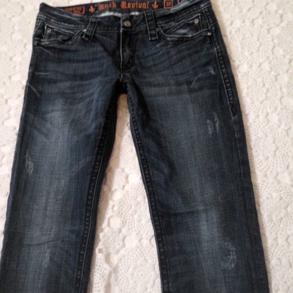 Rock Revival Dark Blue Straight Leg Jeans - Picture 4 of 7